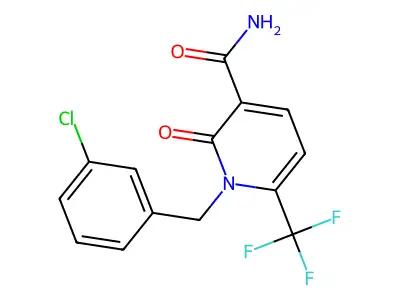 1-(3-Chlorobenzyl)-2-oxo-6-(trifluoromethyl)-1,2-dihydro-3-pyridinecarboxamide structure