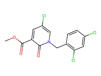 Methyl 5-chloro-1-(2,4-dichlorobenzyl)-2-oxo-1,2-dihydro-3-pyridinecarboxylate structure
