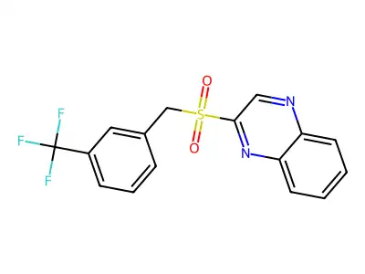 2-{[3-(Trifluoromethyl)benzyl]sulfonyl}quinoxaline structure
