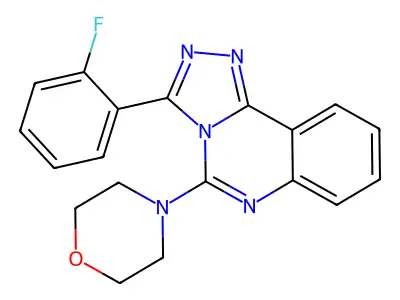 4-[3-(2-Fluorophenyl)-[1,2,4]triazolo[4,3-c]quinazolin-5-yl]morpholine structure