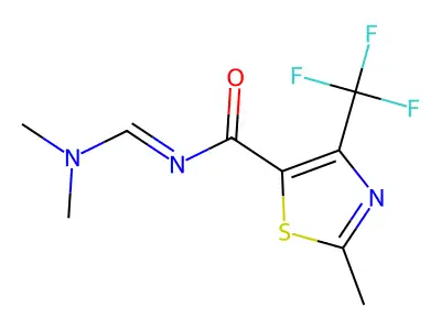 N-[(dimethylamino)methylene]-2-methyl-4-(trifluoromethyl)-1,3-thiazole-5-carboxamide structure