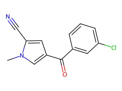 4-(3-chlorobenzoyl)-1-methyl-1H-pyrrole-2-carbonitrile structure