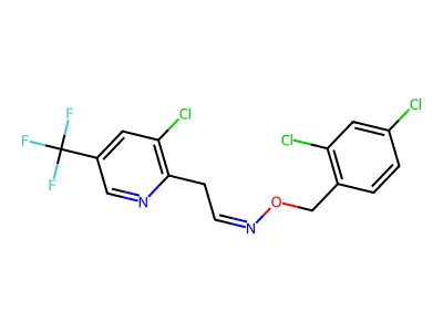 2-[3-chloro-5-(trifluoromethyl)pyridin-2-yl]-N-[(2,4-dichlorophenyl)methoxy]ethanimine structure