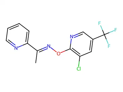 N-[[3-chloro-5-(trifluoromethyl)-2-pyridinyl]oxy]-1-pyridin-2-ylethanimine structure