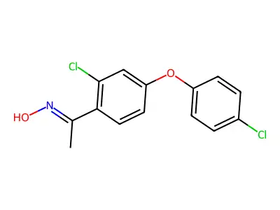 N-[1-[2-chloro-4-(4-chlorophenoxy)phenyl]ethylidene]hydroxylamine structure