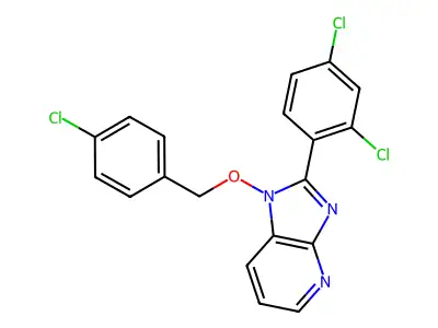 1-[(4-chlorobenzyl)oxy]-2-(2,4-dichlorophenyl)-1H-imidazo[4,5-b]pyridine structure