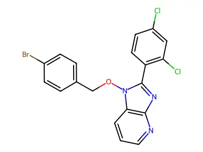 1-[(4-bromobenzyl)oxy]-2-(2,4-dichlorophenyl)-1H-imidazo[4,5-b]pyridine structure