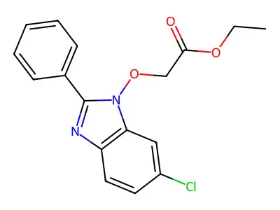 ethyl 2-[(6-chloro-2-phenyl-1H-1,3-benzimidazol-1-yl)oxy]acetate structure