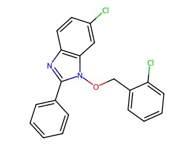 6-Chloro-1-[(2-chlorophenyl)methoxy]-2-phenylbenzimidazole structure
