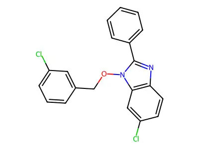 6-chloro-1-[(3-chlorobenzyl)oxy]-2-phenyl-1H-1,3-benzimidazole structure