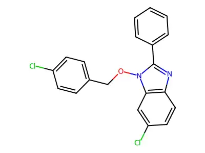 6-chloro-1-[(4-chlorobenzyl)oxy]-2-phenyl-1H-1,3-benzimidazole structure