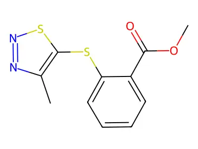 Methyl 2-[(4-methyl-1,2,3-thiadiazol-5-yl)sulfanyl]benzenecarboxylate structure