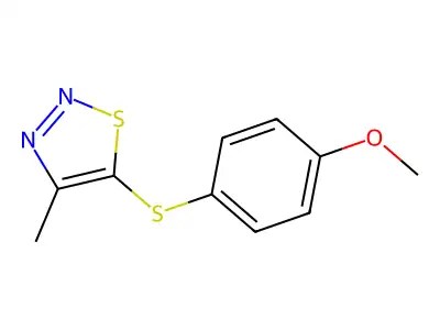Methyl 4-[(4-methyl-1,2,3-thiadiazol-5-yl)sulfanyl]phenyl ether structure