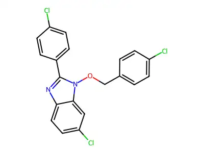 6-chloro-1-[(4-chlorobenzyl)oxy]-2-(4-chlorophenyl)-1H-1,3-benzimidazole structure