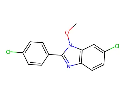 6-chloro-2-(4-chlorophenyl)-1-methoxy-1H-1,3-benzimidazole structure