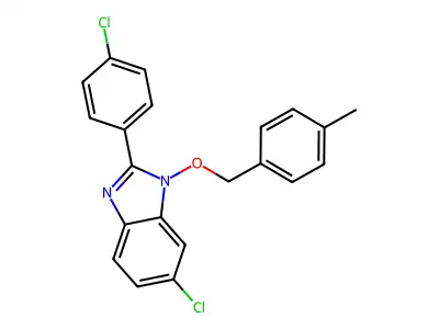 6-chloro-2-(4-chlorophenyl)-1-[(4-methylbenzyl)oxy]-1H-1,3-benzimidazole structure