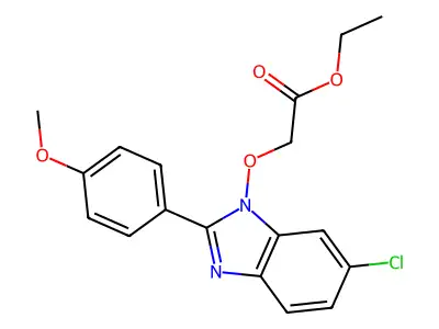 ethyl 2-{[6-chloro-2-(4-methoxyphenyl)-1H-1,3-benzimidazol-1-yl]oxy}acetate structure