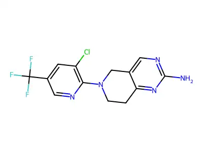 6-[3-Chloro-5-(trifluoromethyl)-2-pyridinyl]-5,6,7,8-tetrahydropyrido[4,3-d]pyrimidin-2-amine structure