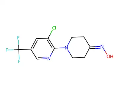 N-{1-[3-chloro-5-(trifluoromethyl)pyridin-2-yl]piperidin-4-ylidene}hydroxylamine structure
