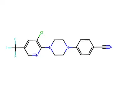 4-{4-[3-Chloro-5-(trifluoromethyl)-2-pyridinyl]piperazino}benzenecarbonitrile structure