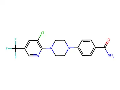 4-{4-[3-Chloro-5-(trifluoromethyl)-2-pyridinyl]piperazino}benzenecarboxamide structure