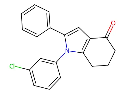 1-(3-chlorophenyl)-2-phenyl-1,5,6,7-tetrahydro-4H-indol-4-one structure