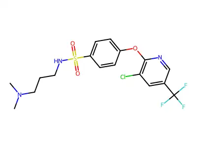 4-((3-Chloro-5-(trifluoromethyl)-2-pyridinyl)oxy)-N-(3-(dimethylamino)propyl)benzenesulfonamide structure