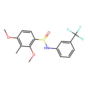 2,4-dimethoxy-3-methyl-N-[3-(trifluoromethyl)phenyl]benzenesulfinamide structure