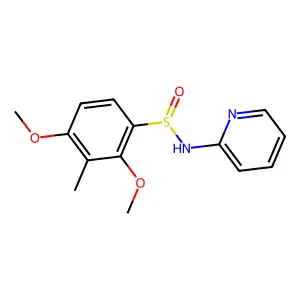 2,4-dimethoxy-3-methyl-N-(2-pyridinyl)benzenesulfinamide structure