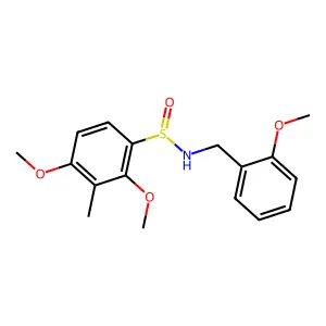 2,4-dimethoxy-N-(2-methoxybenzyl)-3-methylbenzenesulfinamide structure