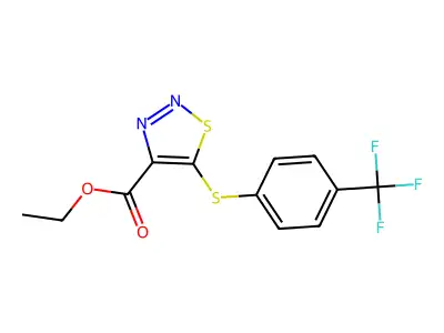 Ethyl 5-[4-(trifluoromethyl)phenylthio]-1,2,3-thiadiazole-4-carboxylate structure