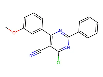 4-Chloro-6-(3-methoxyphenyl)-2-phenyl-5-pyrimidinecarbonitrile structure