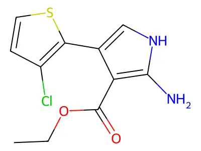 ethyl 2-amino-4-(3-chloro-2-thienyl)-1H-pyrrole-3-carboxylate structure