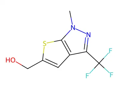 [1-Methyl-3-(trifluoromethyl)-1h-thieno[2,3-c]pyrazol-5-yl]methanol structure
