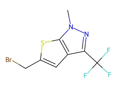 5-(Bromomethyl)-1-methyl-3-(trifluoromethyl)-1H-thieno[2,3-c]pyrazole structure