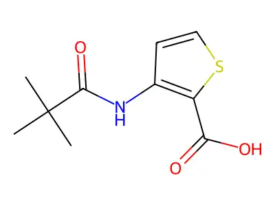 3-[(2,2-Dimethylpropanoyl)amino]-2-thiophenecarboxylic acid structure