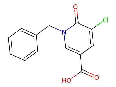1-Benzyl-5-chloro-6-oxo-1,6-dihydro-3-pyridinecarboxylic acid structure
