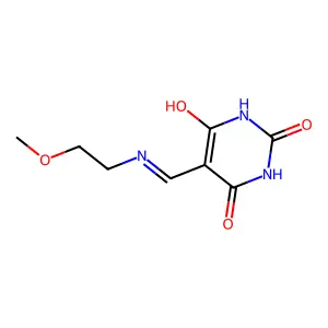 5-{[(2-methoxyethyl)amino]methylene}-2,4,6(1H,3H,5H)-pyrimidinetrione structure