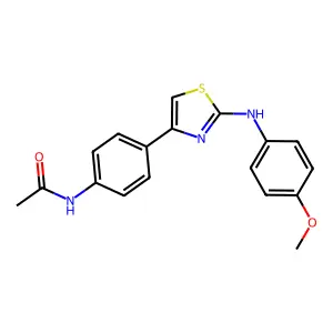 N-(4-{2-[(4-methoxyphenyl)amino]-1,3-thiazol-4-yl}phenyl)acetamide structure
