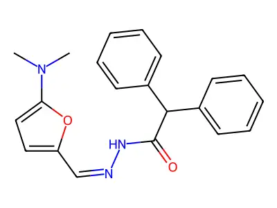 N-[[5-(dimethylamino)furan-2-yl]methylideneamino]-2,2-diphenylacetamide structure