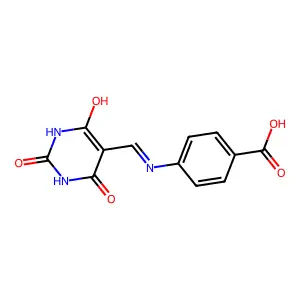 4-{[(2,4,6-trioxotetrahydropyrimidin-5(2H)-ylidene)methyl]amino}benzoic acid structure