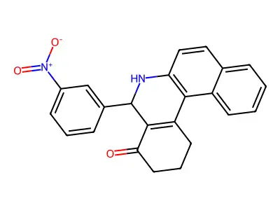 5-(3-nitrophenyl)-2,3,5,6-tetrahydrobenzo[a]phenanthridin-4(1H)-one structure