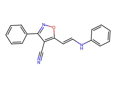 5-(2-Anilinoethenyl)-3-phenyl-1,2-oxazole-4-carbonitrile structure
