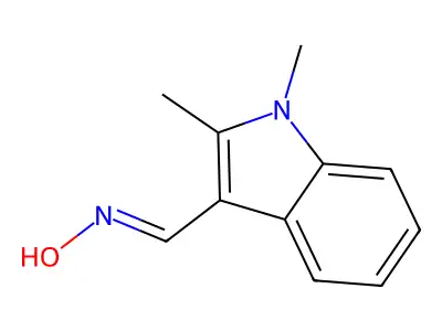 1,2-Dimethylindole-3-carbaldehyde oxime structure