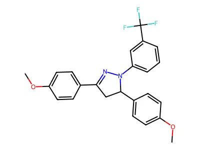 3,5-Bis(4-methoxyphenyl)-2-[3-(trifluoromethyl)phenyl]-3,4-dihydropyrazole structure