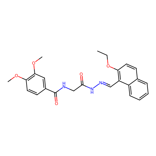 N-(2-{2-[(2-ethoxy-1-naphthyl)methylene]hydrazino}-2-oxoethyl)-3,4-dimethoxybenzamide structure