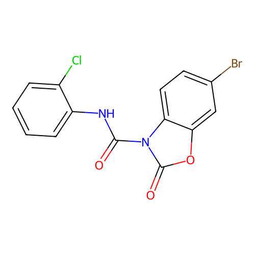 6-Bromo-N-(2-chlorophenyl)-2-oxo-1,3-benzoxazole-3(2H)-carboxamide structure