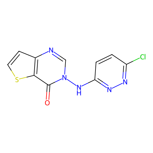 3-[(6-chloro-3-pyridazinyl)amino]thieno[3,2-d]pyrimidin-4(3H)-one structure