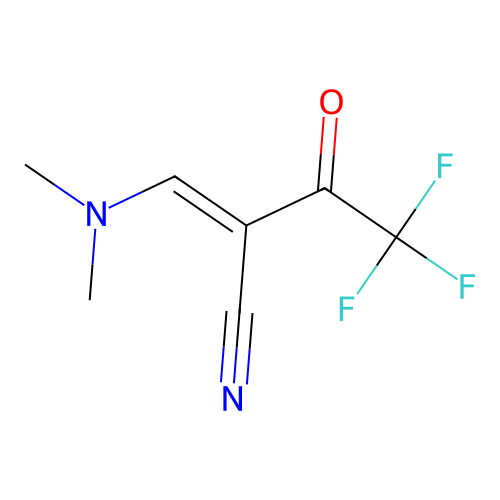 (2E)-2-(dimethylaminomethylidene)-4,4,4-trifluoro-3-oxobutanenitrile structure