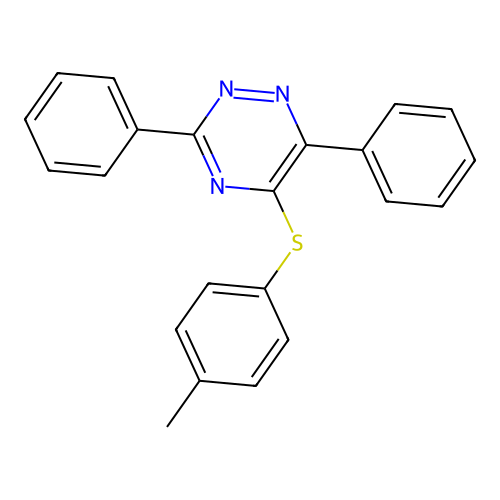 3,6-Diphenyl-1,2,4-triazin-5-yl 4-methylphenyl sulfide structure
